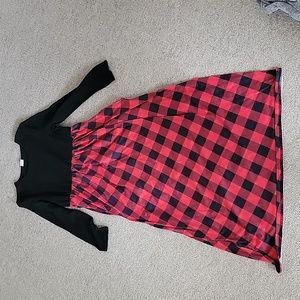 Girls plaid maxi dress with pockets